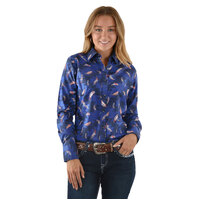 Pure Western Womens Caterina Print L/S Shirt (P1S2126480) Navy/Multi [SD]