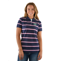 Pure Western Womens Viola Polo (P1S2563493) Navy/Pink