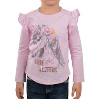 Pure Western Girls Emmy Frill Sleeve Tee (P2W5528568) Pink
