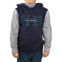 Pure Western Boys Oakville Pullover Hoodie (P2W3510523) Navy/Grey Marle