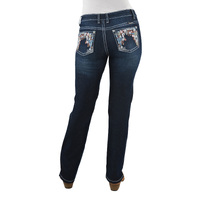 Pure Western Womens Anjelica Straight Jeans - 32 Leg (P2W2212576) Indigo