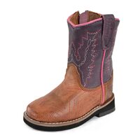 Pure Western Toddler Hadley Boots (P2W78071T) Oil Distressed Brown/Purple