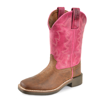 Pure Western Childrens Molly Boots (P2W78070C) Oil Distressed Brown/Pink