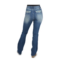 Pure Western Womens Abbi Hi-Waisted Bootcut Jeans - 34 Leg (PCP2213653) True Blue [SD]