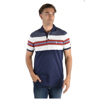Pure Western Mens Hugh S/S Polo (P2S1505602) Navy/Red [SD]