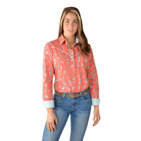 Pure Western Womens Priscilla Print Western L/S Shirt (P3W2137709) Faded Rose/Multi [SD]