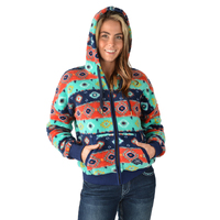 Pure Western Womens Cailan Zip Up Hoodie (P3W2551717) Navy/Multi [SD]