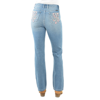 Pure Western Womens High Rise Flora Bootcut Jeans - 32 Leg (PCP2213725) Faded Blue