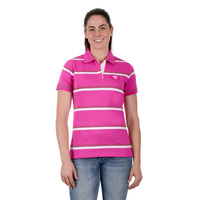 Pure Western Womens Emerie S/S Polo (P3S2563694) Pink/White