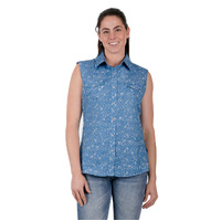 Pure Western Womens Giselle Sleeveless Shirt (P3S2127783) Chambray [SD]