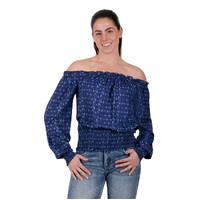 Pure Western Womens Emma Blouse (P3S2560776) Navy