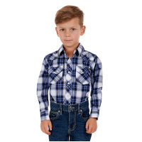 Pure Western Boys Mitchell L/S Shirt (P3S3100750) Blue/Black