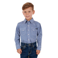 Pure Western Boys Oliver L/S Shirt (P3S3100751) Blue/Red