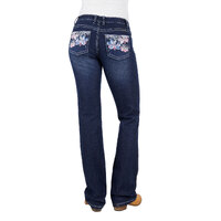Pure Western Womens Carole Relaxed Rider Jeans (PCP2210610) Dark Wash