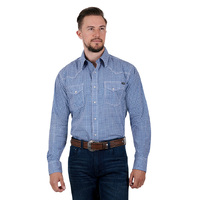 Pure Western Mens Oliver L/S Shirt (P3S1100751) Blue/Red