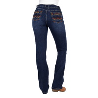 Pure Western Womens Ola Relaxed Rider Jeans - 36 Leg (PCP2210936) Evening Sky