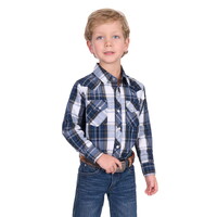 Pure Western Boys Nicholas L/S Shirt (P5S3100071) Navy/Tan