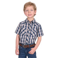 Pure Western Boys Peter S/S Shirt (P5S3103075) Navy/Tan