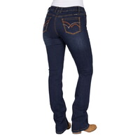 Pure Western Womens Sam Relaxed Rider Jeans - 36 Leg (PCP2210035) Midnight