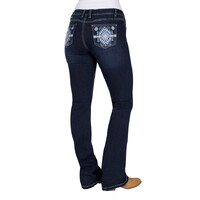 Pure Western Womens Lyn Relaxed Rider Jeans - 36 Leg (PCP2210128) Midnight