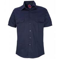 Ritemate Mens Open Front Heavy Weight S/S Work Shirt (RM1000S) Navy