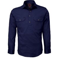 Ritemate Mens Closed Front Heavy Weight L/S Work Shirt (RM100CF) Navy
