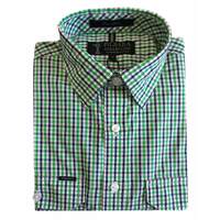 Ritemate Mens Pilbara Classic Cotton Dual Pocket Check S/S Shirt (RMPC060S) Emerald-Navy-White [SD]