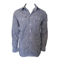 Ritemate Mens Pilbara Cotton L/S Shirt (RMPC089) Blue/Navy/White [SD]
