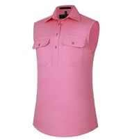 Ritemate Womens Pilbara Closed Front Sleeveless Workshirt (RM900CF) Blush