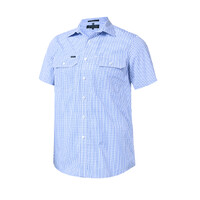 Ritemate Mens Pilbara Classic Fit S/S Shirt (RMPC152S) Blue/White