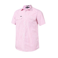 Ritemate Mens Pilbara Classic Fit S/S Shirt (RMPC152S) Red/White