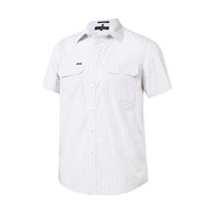 Ritemate Mens Pilbara Classic Fit S/S Shirt (RMPC152S) Taupe/White