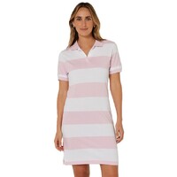 Ritemate Womens Pilbara Madeline Classic Polo Dress (RMPC130) Pale Pink/White