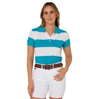 Ritemate Womens Pilbara Sophia Classic Cotton Polo (RMPC122) Jade/White