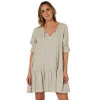 Ritemate Womens Pilbara Tilly 3/4 Sleeve Linen Dress (RMPC136) Flax