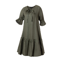 Ritemate Womens Pilbara Tilly 3/4 Sleeve Linen Dress (RMPC136) Olive
