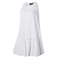 Ritemate Womens Pilbara Emma Linen Sun Dress (RMPC137) White