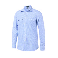 Ritemate Mens Pilbara Classic Fit L/S Shirt (RMPC152) Blue/White