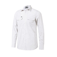 Ritemate Mens Pilbara Classic Fit L/S Shirt (RMPC152) Taupe/White