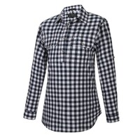 Ritemate Womens Pilbara Closed Front L/S Check Shirt (RMPC155) Navy/White