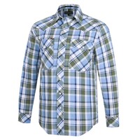 Ritemate Mens Pilbara Western Snap Button L/S Shirt (RMPW009) Green/Navy/White