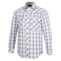 Ritemate Mens Pilbara Western Snap Button L/S Shirt (RMPW009) Sand/Navy/White