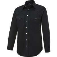 Ritemate Mens Pilbara Western Snap Button L/S Shirt (RMPW035) Black