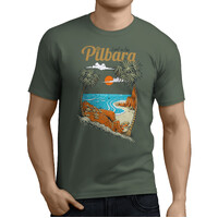 Ritemate Mens Pilbara Paradise S/S Tee (RMTC012) Light Olive