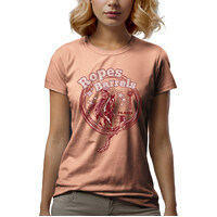 Ritemate Womens Pilbara Ropes 'n' Barrels S/S Tee (RMTC016) Peachy