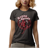 Ritemate Womens Pilbara Ropes 'n' Barrels S/S Tee (RMTC016) Raven