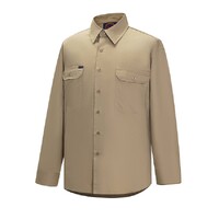 Ritemate Unisex Vented Open Front Lightweight L/S Work Shirt (RM108V3) Khaki