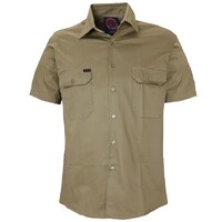 Ritemate Unisex Vented Open Front Lightweight S/S Work Shirt (RM108V3S) Khaki