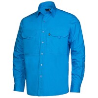 Ritemate Unisex RMX Flexible Open Front L/S Utility Shirt (RMX002) Light Blue