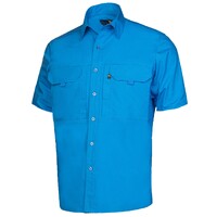 Ritemate Unisex RMX Flexible Open Front S/S Utility Shirt (RMX002S) Light Blue